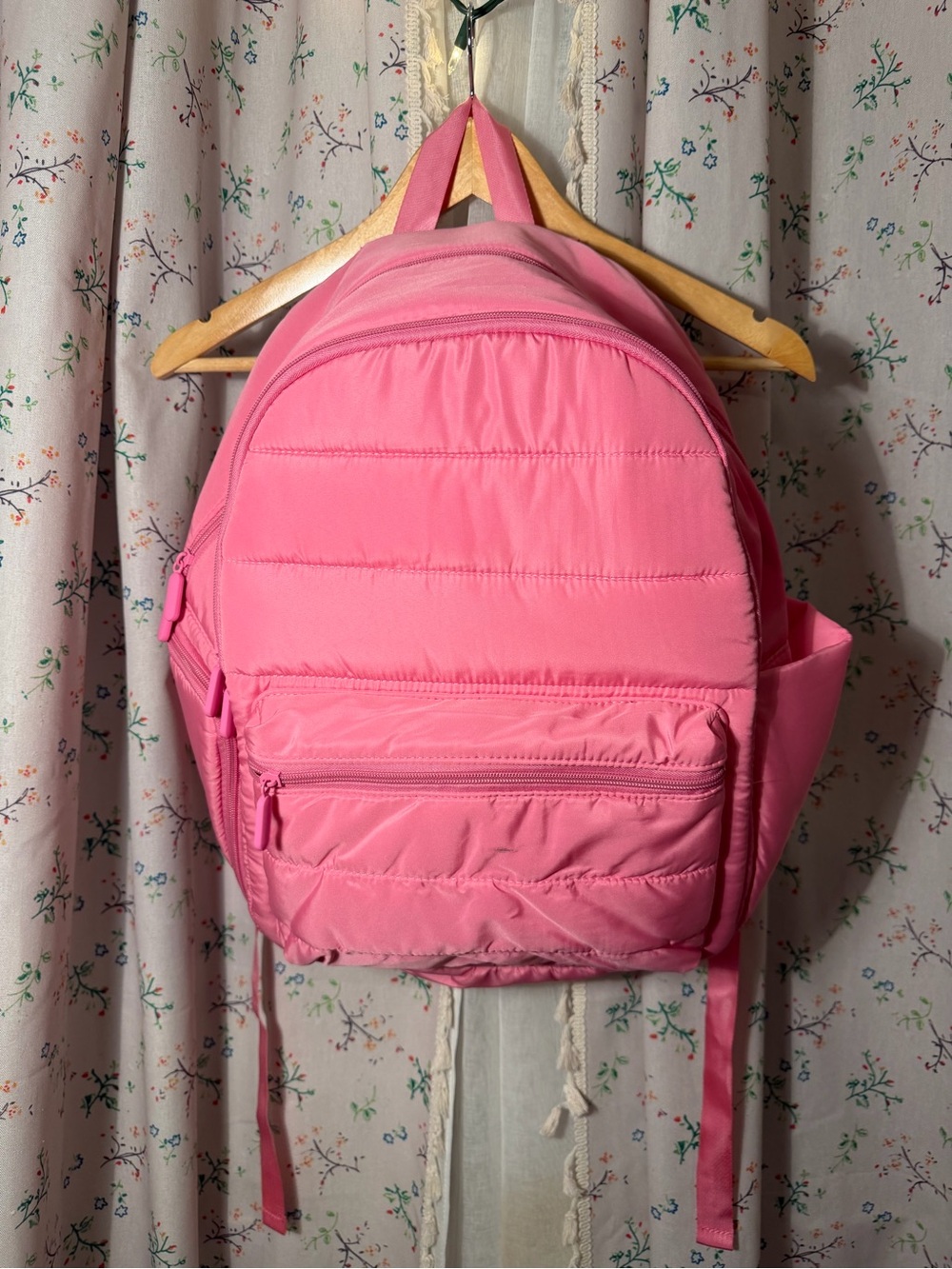 Pink Lily Quilted Pink Backpack
